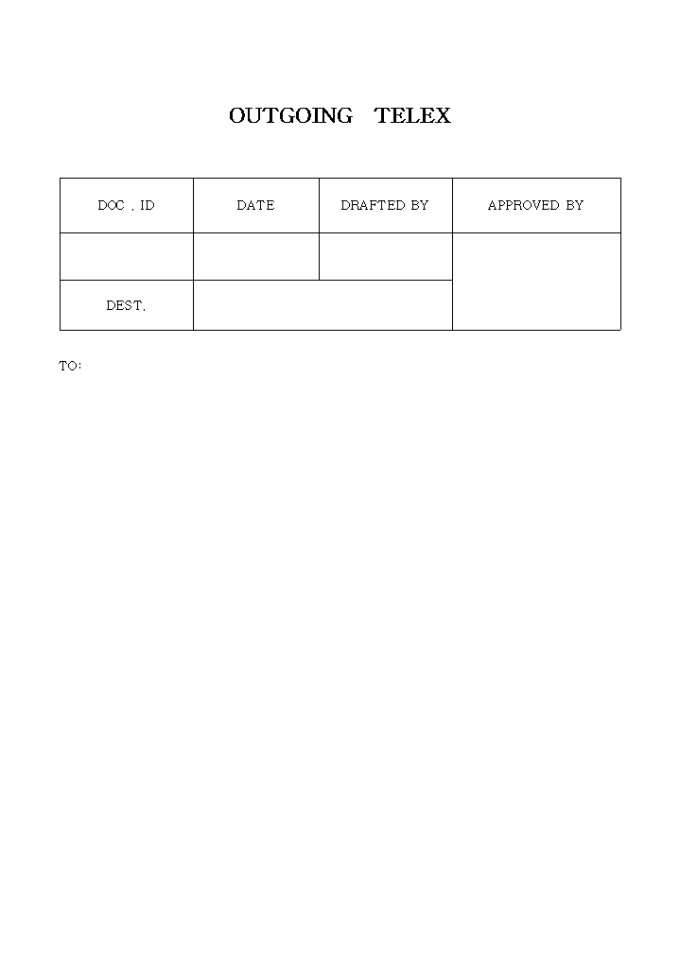 OUTGOING TELEX | 비즈폼 - 샘플,양식 다운로드
